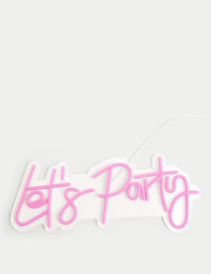 

M&S Collection Pink Neon Let's Party Lights, Pink