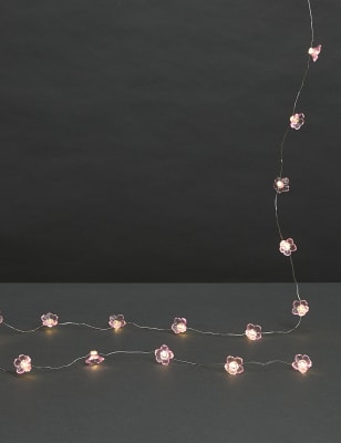 

M&S Collection 20 Warm White Flower Battery String Lights - Pink, Pink