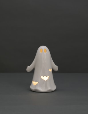 

M&S Collection Adorno para habitaciones de fantasma de cerámica que se ilumina - Blanco, Blanco