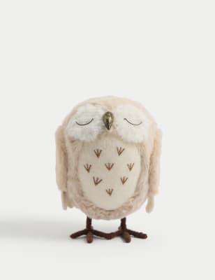 

M&S Collection Fluffy Owl Room Decoration - Natural Mix, Natural Mix