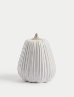 

M&S Collection Medium Ceramic Pumpkin Decoration - White, White