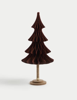 

M&S Collection Red Paper Glitter Tree Room Decoration - Rust, Rust