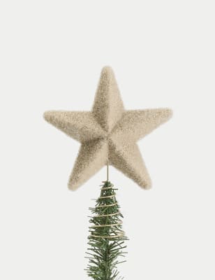 

M&S Collection Beaded Star Tree Topper - Natural, Natural