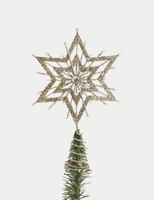 

M&S Collection Glitter Snowflake Tree Topper - Gold, Gold