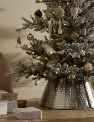 

M&S Collection Hammered Metal Tree Skirt - Silver, Silver