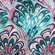 Pure Cotton Velvet Fan Print Cushion, MULTI, swatch