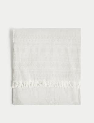 

M&S X Fired Earth Jaipur Bandhani Pure Cotton Gauze Throw - Natural Mix, Natural Mix