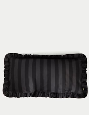 

M&S X National Gallery Pure Cotton Frill Striped Bolster Cushion, Black Mix