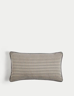 

M&S Collection Velvet Geometric Bolster Cushion - Grey Mix, Grey Mix