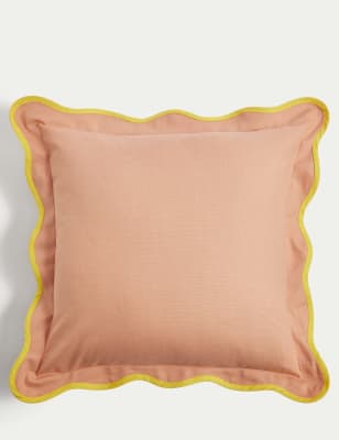 

M&S Collection Pure Cotton Scallop Trim Cushion - Pink Mix, Pink Mix