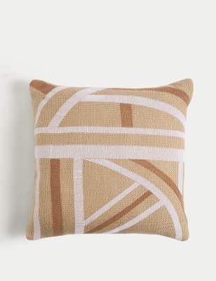 

M&S Collection Cojín para exterior de yute con bordado - Mezcla De Tonos Naturales, Mezcla De Tonos Naturales