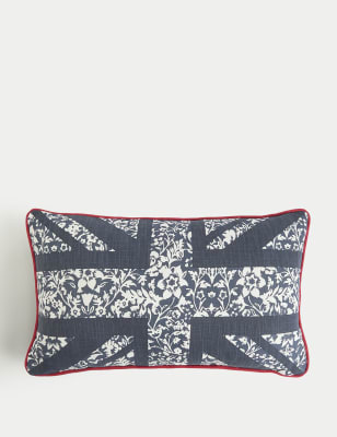 

M&S Collection Pure Cotton Union Jack Bolster Cushion - Navy Mix, Navy Mix