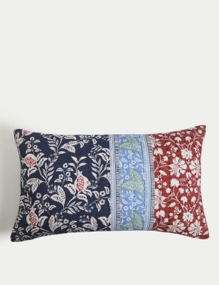 

M&S Collection Pure Cotton Printed Bolster Cushion - Blue Mix, Blue Mix