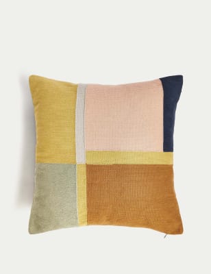 

M&S Collection Pure Cotton Geometric Embroidered Cushion - Multi, Multi