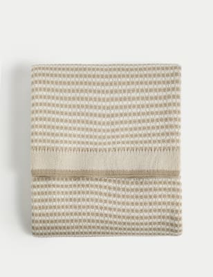 

M&S Collection Two Tone Knitted Throw - Neutral, Neutral