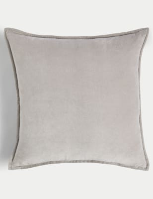

M&S Collection Pure Cotton Velvet Large Cushion, Grey