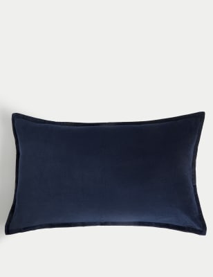 

M&S Collection Pure Cotton Velvet Bolster Cushion, Navy