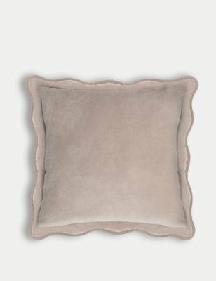 

M&S Collection Velvet Scallop Cushion, Grey