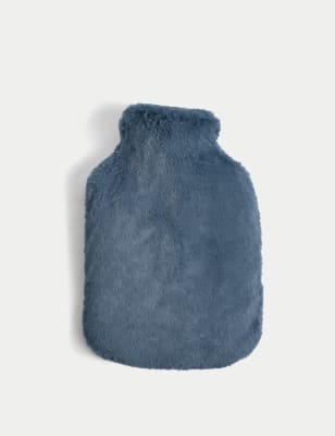 

M&S Collection Supersoft Faux Fur Hot Water Bottle - Light Navy, Light Navy