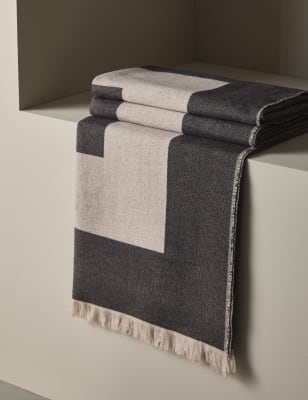 

M&S X Kelly Hoppen Border Throw - Taupe Mix, Taupe Mix