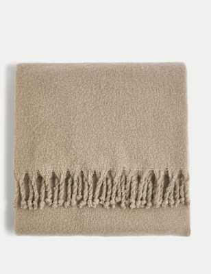 

M&S Collection Faux Mohair Throw - Grey, Grey