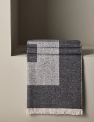 

M&S X KELLY HOPPEN Border Throw - Grey Mix, Grey Mix