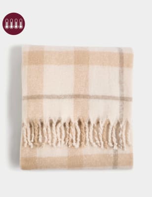 

M&S Collection Faux Mohair Checked Throw - Cream Mix, Cream Mix