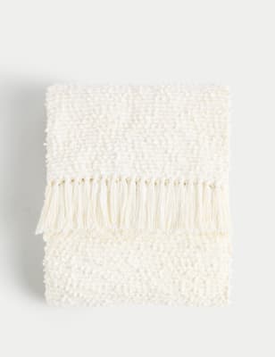 

M&S Collection Pure Cotton Bouclé Throw - Cream, Cream