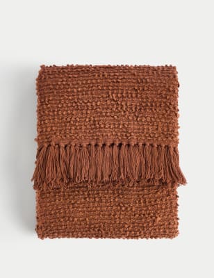 

M&S Collection Pure Cotton Bouclé Large Throw - Rust, Rust