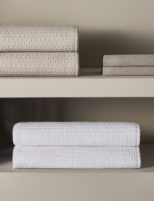 

M&S X Kelly Hoppen Bestickte Tagesdecke aus Baumwolle mit Leinen - White, White