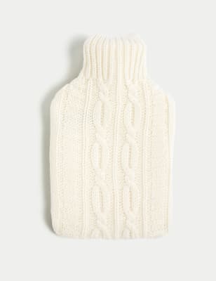 

M&S Collection Knitted Hot Water Bottle - Cream, Cream