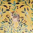 Velvet Deer Embroidered Cushion, OCHRE, swatch