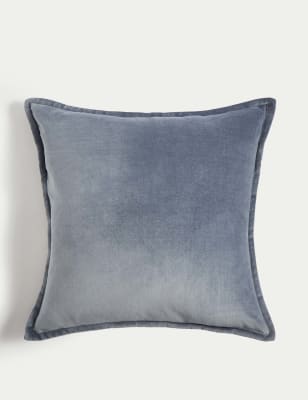 

M&S Collection Pure Cotton Velvet Cushion - Slate Blue, Slate Blue