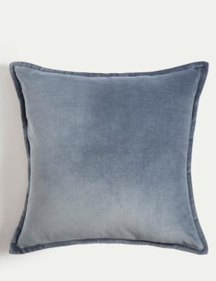 

M&S Collection Pure Cotton Velvet Cushion - Slate Blue, Slate Blue