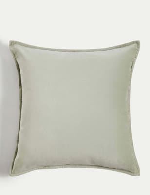 

M&S Collection Pure Cotton Velvet Cushion - Sage, Sage