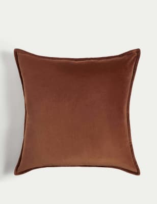 

M&S Collection Pure Cotton Velvet Cushion - Rust, Rust