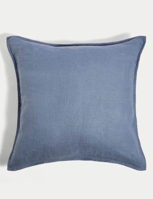 

M&S Collection Pure Linen Cushion - Blue, Blue