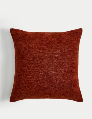 M&S Collection Chenille Cushion - Green, Green,Neutral