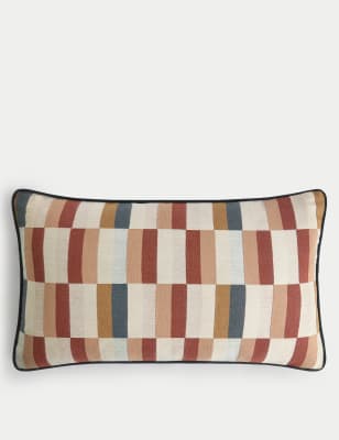 

M&S Collection Pure Cotton Geometric Bolster Cushion - Multi, Multi