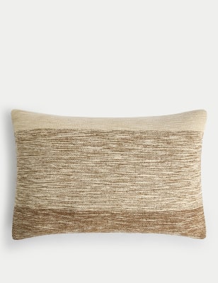 

M&S Collection Pure Cotton Striped Bolster Cushion - Brown Mix, Brown Mix