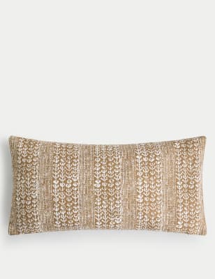 

M&S Collection Pure Cotton Block Print Bolster Cushion - Light Bronze, Light Bronze