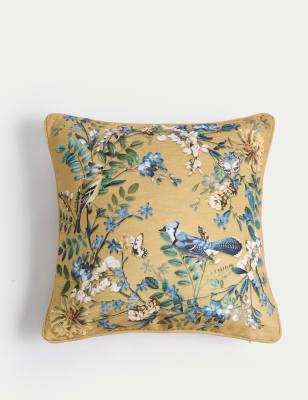 

M&S Collection Chenille Bird Print Cushion - Ochre, Ochre