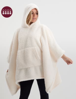 

The M&S Snuggle™ Teddy Fleece Hooded Blanket - Cream, Cream