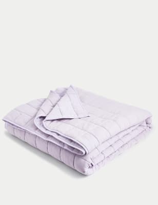 M&S Collection Cotton Rich Quilted Throw - Large - Lilac, Lilac