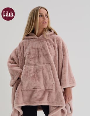 

The M&S Snuggle™ Supersoft Faux Fur Hooded Blanket - Soft Pink, Soft Pink