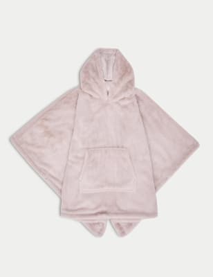 

The M&S Snuggle™ Supersoft Faux Fur Hooded Blanket - Soft Pink, Soft Pink