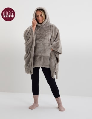 

The M&S Snuggle™ Supersoft Faux Fur Hooded Blanket - Light Grey, Light Grey