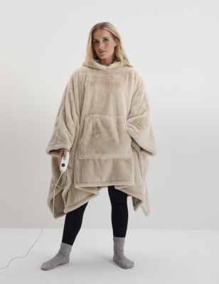 

The M&S Snuggle™ Supersoft Faux Fur Electric Hooded Blanket - Neutral, Neutral