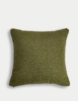 

M&S Collection Textured Bouclé Cushion - Green, Green