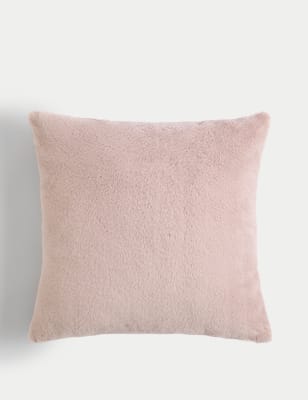 

M&S Collection Faux Fur Cushion - Soft Pink, Soft Pink